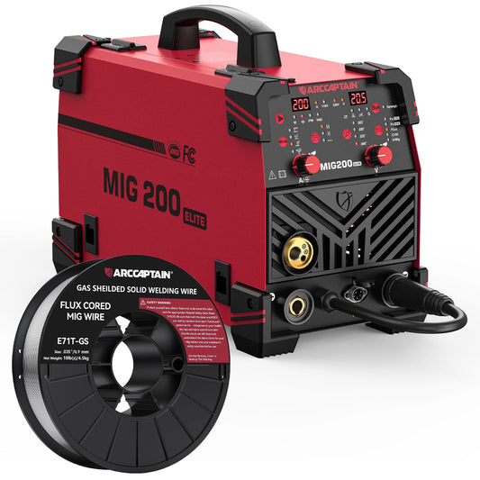 ARCCAPTAIN MIG Welder 200A with .035" E71T-GS Flux Core Welding Wire