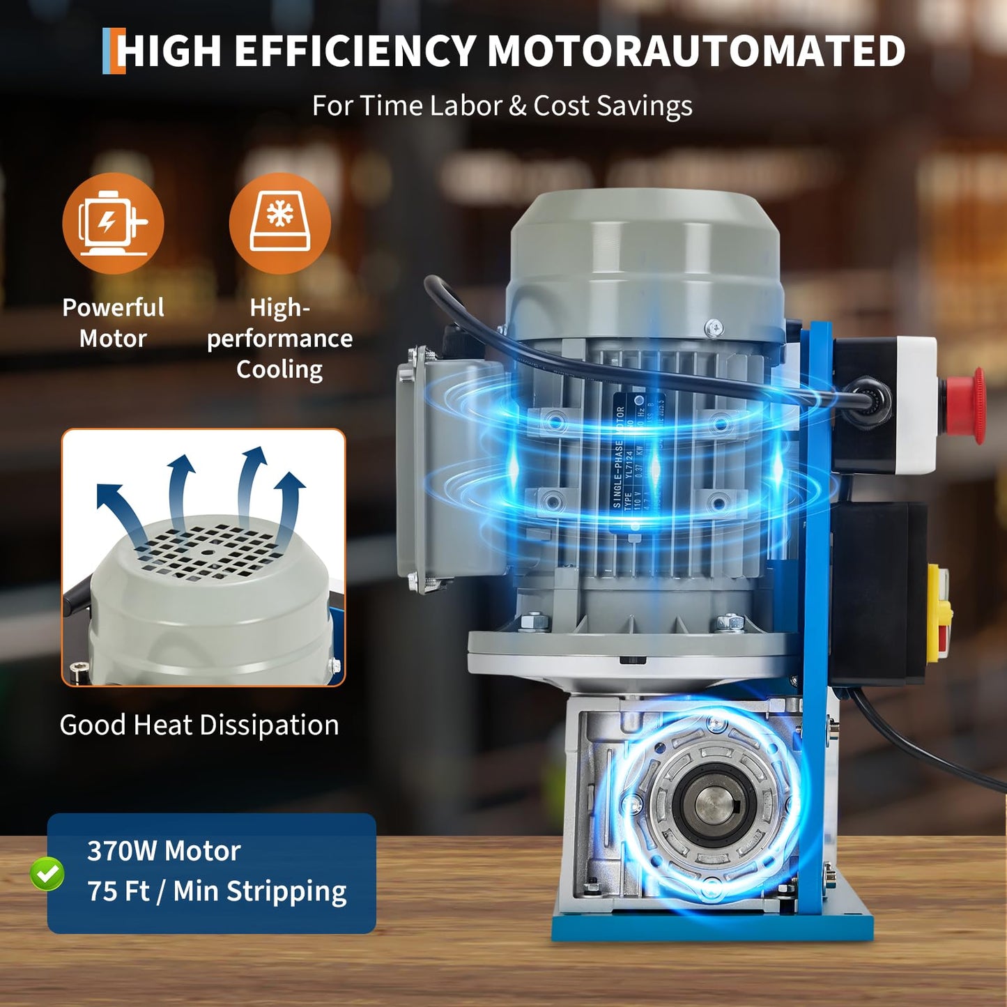 Automatic Wire Stripper Machine, 370w 0.06" - 1.5" Electric Wire Stripping Machine, Cable Stripper for Scrap Copper Wire Cable Recycling， 370w 10 Channels 10 Blades with Transparent Panel