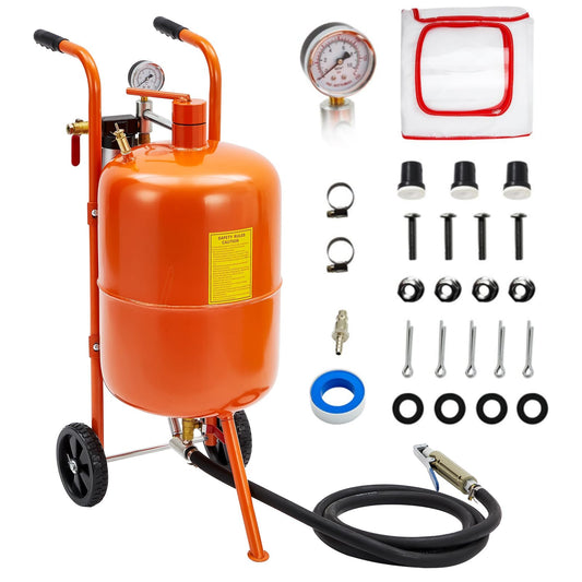 20 Gallon Sand Blaster Sand Blasting Machine, 60-110 Psi Pressure Air Sand Blasting Kit with 4 Ceramic Nozzles & Oil-Water Separator, Portable Abrasive Blaster for Paint Stain Rust Removal