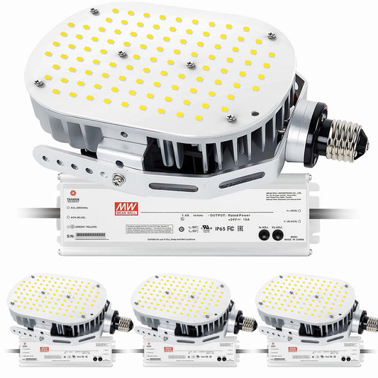 120W LED Shoebox Retrofit Kit Light, 16200LM 5000K, E39 Mogul Base, Parking Lot Retrofit Light (600W MH/HPS Equivalent), Ideal for Parking Lots, Outdoor Street Lighting, ETL Listed (4-Pack)