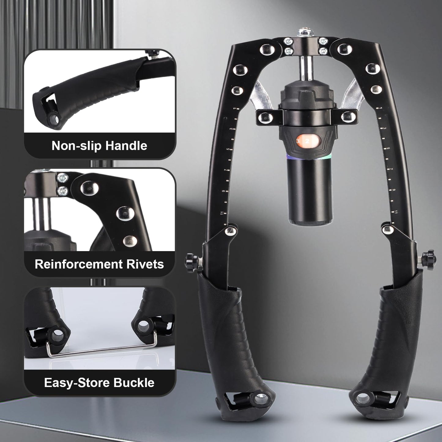 2025 New All-in-One Adjustable Hydraulic Power Chest Press Machine, Chest Expander & Forearm Strengthener, for Upper Body & ABS Fitness (Without Wheels)