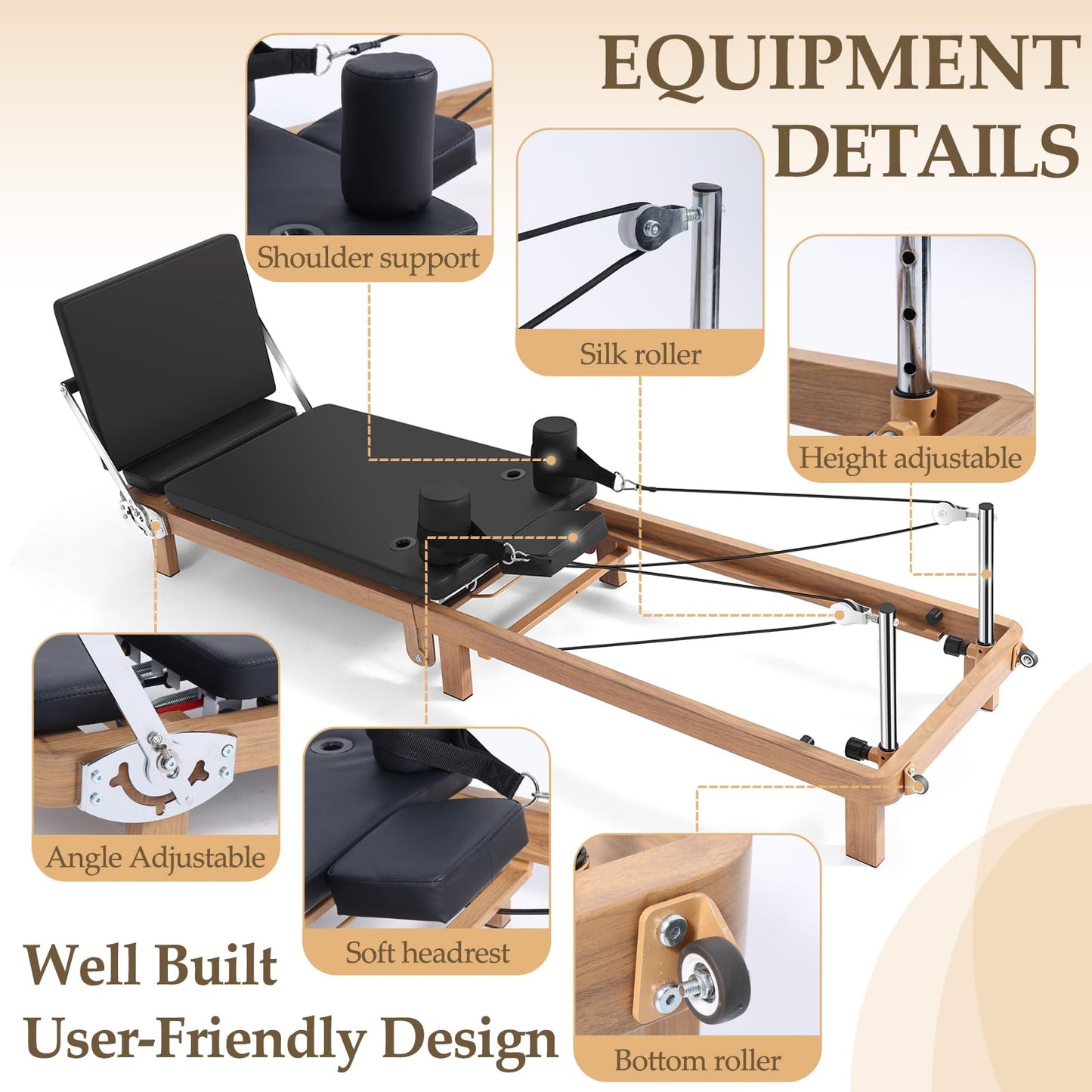 Pilates Reformer for Home Use, Pro Foldable Machine with Jumpboard | Dual Resistance System (Springs + Latex Bands 20-150 lbs) | 88-Inch Space-Saving Home Gym Equipment for Full Body Workout