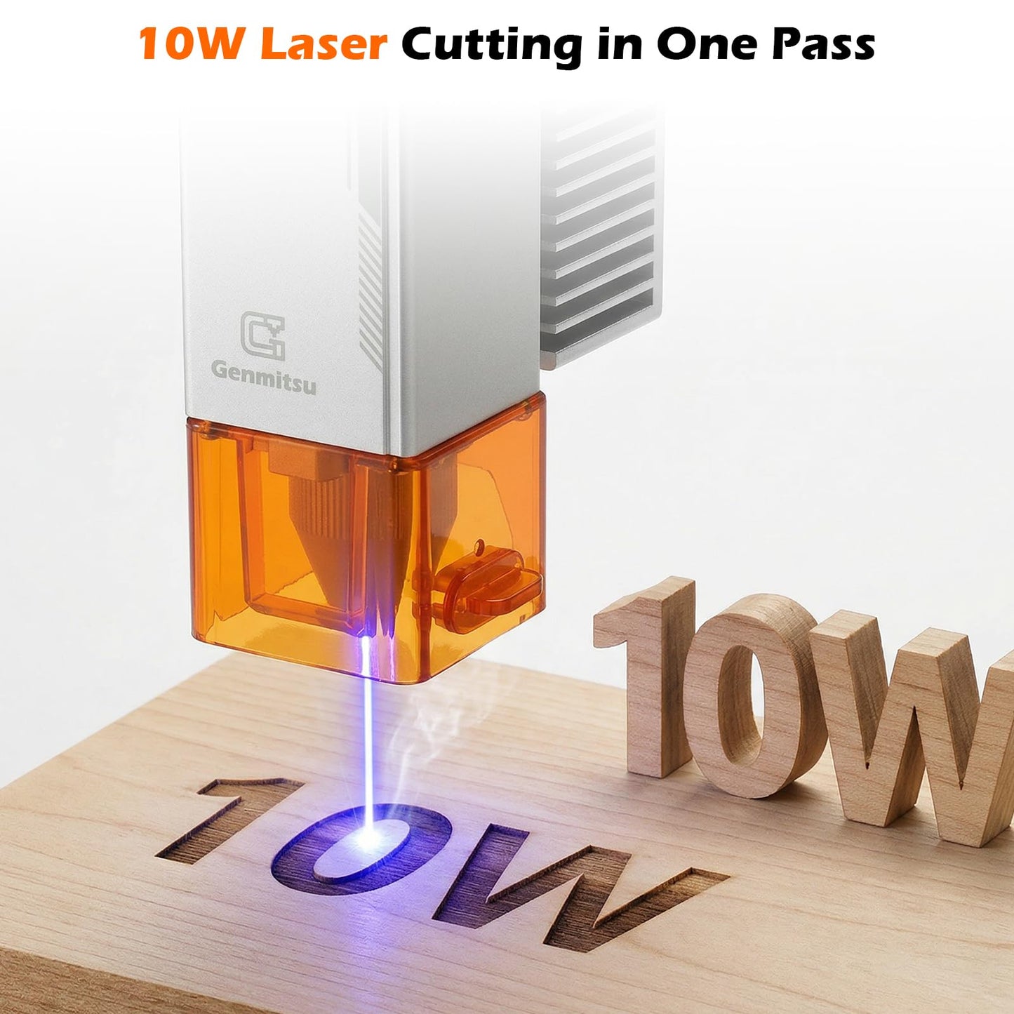 Genmitsu Laser Engraver Module for CNC router machine, 10000mW, 435nm for 3020-PRO/3030-PROVer Ultra, 4040-PRO/PRO MAX, PROVer XL 4030 V1/V2/2X2/4X4, Laser Class 4