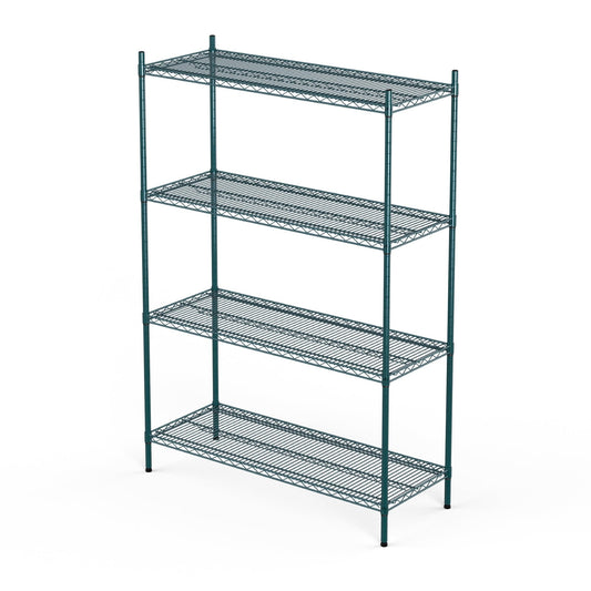 APLSS NSF 4-Tier Green-Epoxy Storage Shelves, 14"x36"x63", Moist&Dry Environments, Commercial Heavy Duty Steel Wire Shelving Unit, 800lbs Per Shelf, Walk-in Cooler&Freezer Kitchen
