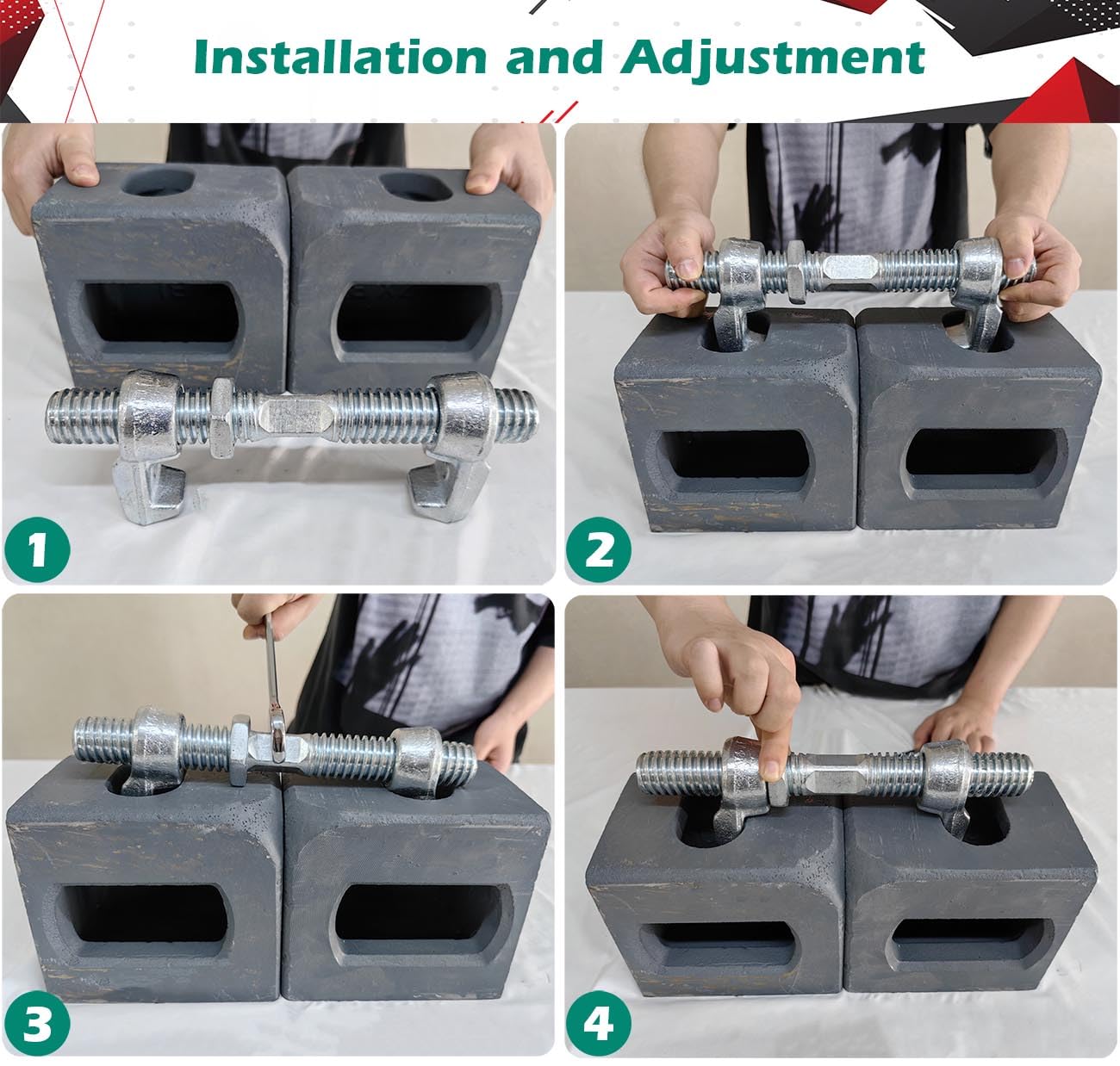 4 Pack Shipping Container Bridge Fitting Clamp/ 280 mm Galvanized Screw Clamp by Container Nut/Rail Shipping Container Accessories Wheels Kit/to Connect Shipping Containers Together…