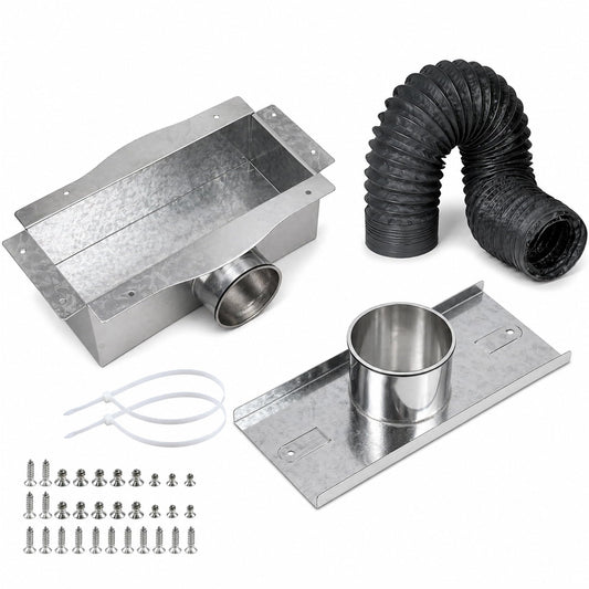 Toe Kick Vent Duct Kit,Under Cabinet HVAC Ducting,Energy Efficient Air Duct Regulator,4" Universal Fit for Kitchen Bathroom Cabinet Toe Kick Space