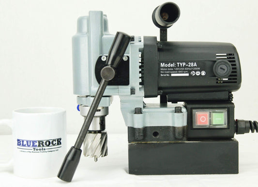 TYP-28A Mag Drill BLUEROCK Tools MINI Magnetic Drill Typhoon Small Mag Annular