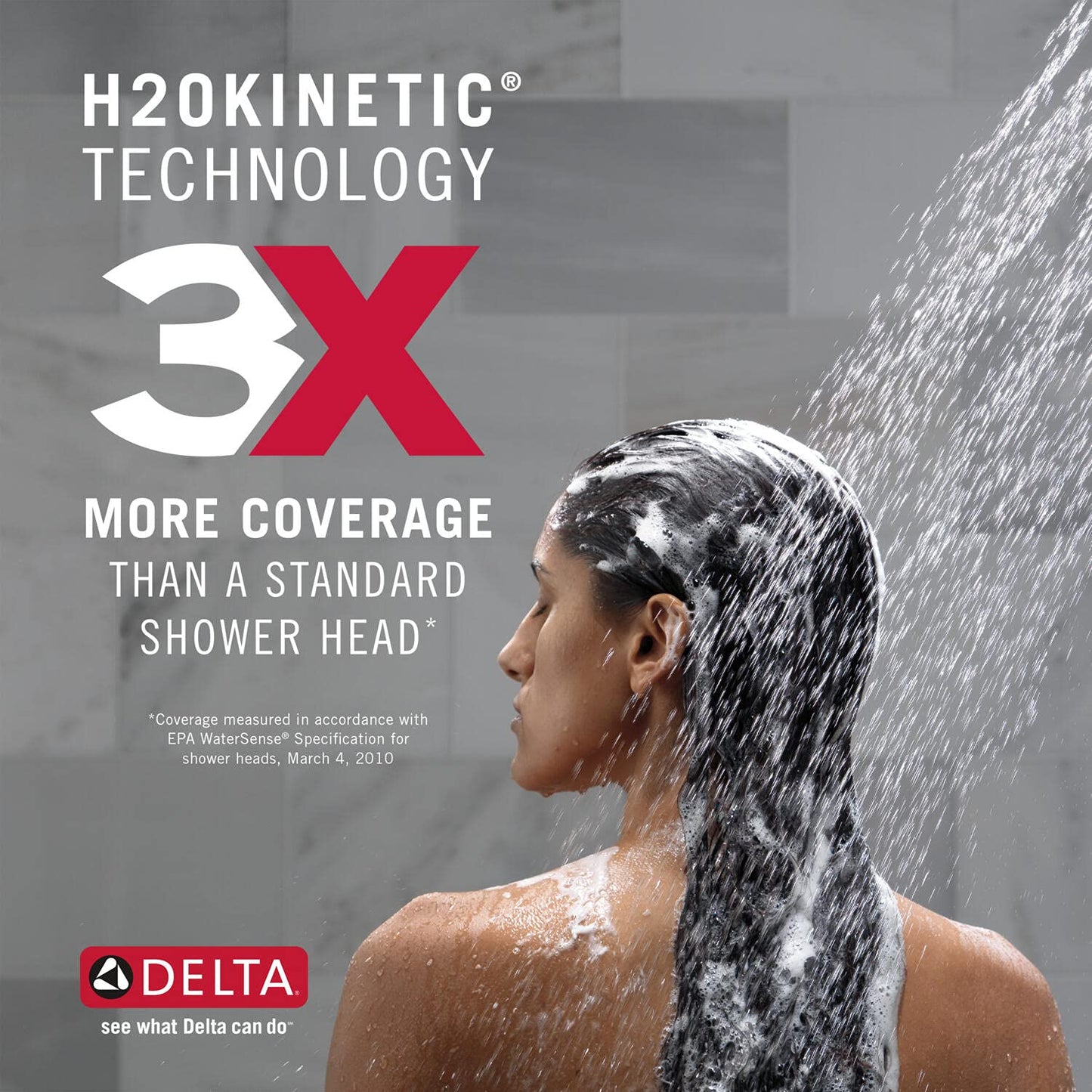 Delta Faucet Tetra 17T Series Dual-Function Matte Black Tub and Shower Faucet Set with with 4-Spray H2Okinetic Shower Head, Bathtub Faucet Set, Matte Black T17T489-BL (Valve Not Included)