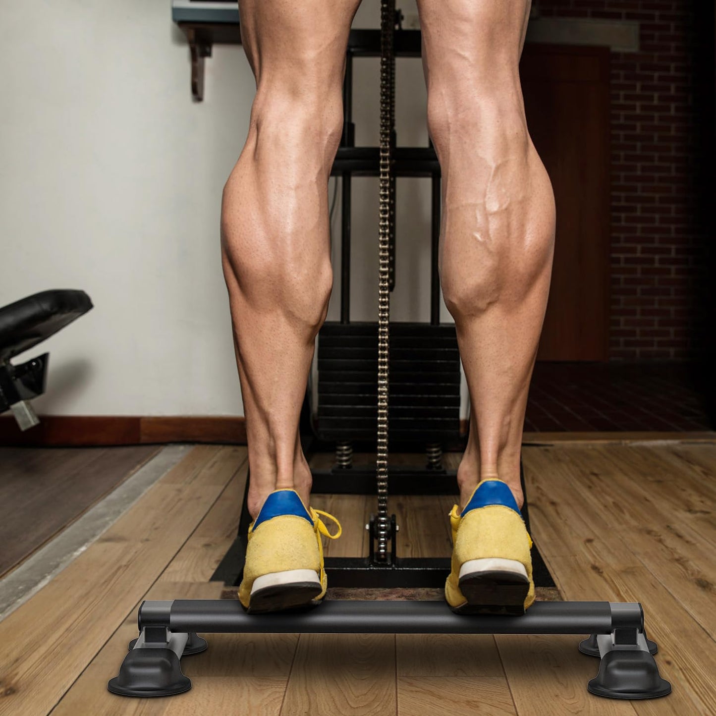 Kipika Versatile Calf Raise Bar - Heavy Duty Steel Standing Calf Raise Machine for Home Gym, Anti-Slip Design - Perfect for Calf Raises, Squats, Foot Stretches & Dip Exercises - Supports up to 800lbs (A: (2.8" Wide Tube))