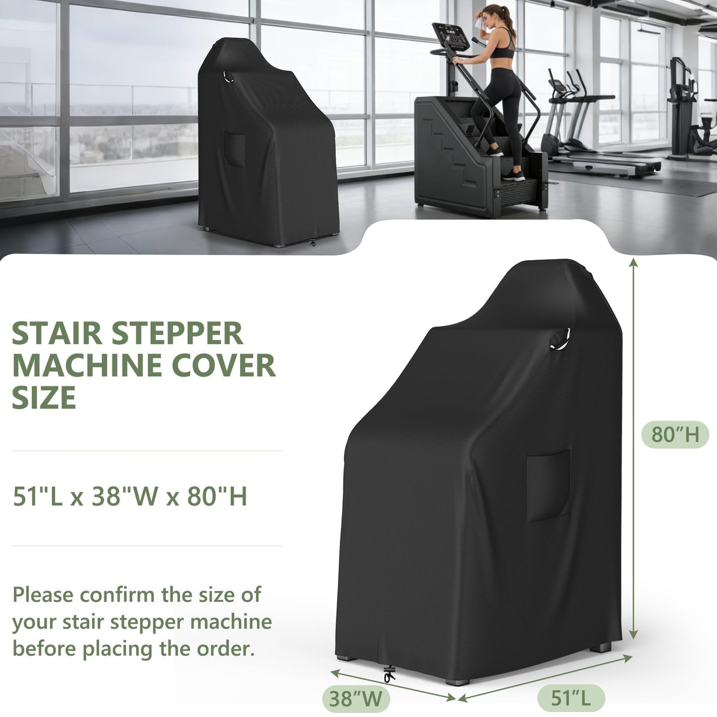 COSHNIBI Stair Stepper Machine Cover,Heavy Duty Waterproof Stair Climber Covers for Most Stair Stepper Machine,Exercise Machine Cover for Home Gym Exercise Indoor & Outdoor