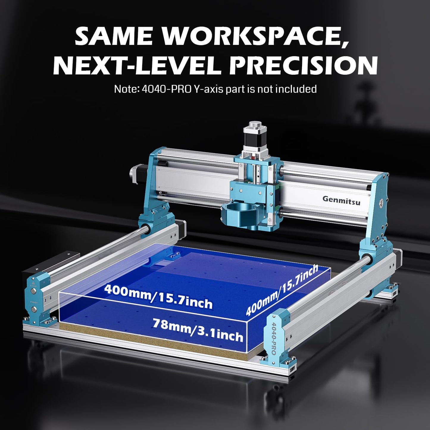 Genmitsu CNC XZ Axis Module Upgrade Accessories for 4040-PRO CNC Machine, Linear Rail Drive, 3-Axis Engraving Machine for Cutting and Milling Metal, Wood and Acrylic, GRBL Control