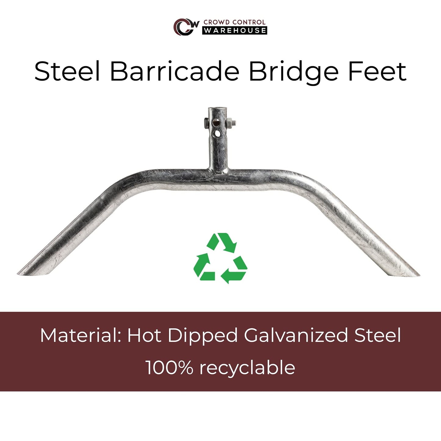 Trafford Industrial Angry Bull Barricades Metal Interlocking Steel Barricade (6.5 Ft. Economy, Light Weight & Pre-Galvanized, Bridge Feet, Zinc Coated Steel, Set of 20)