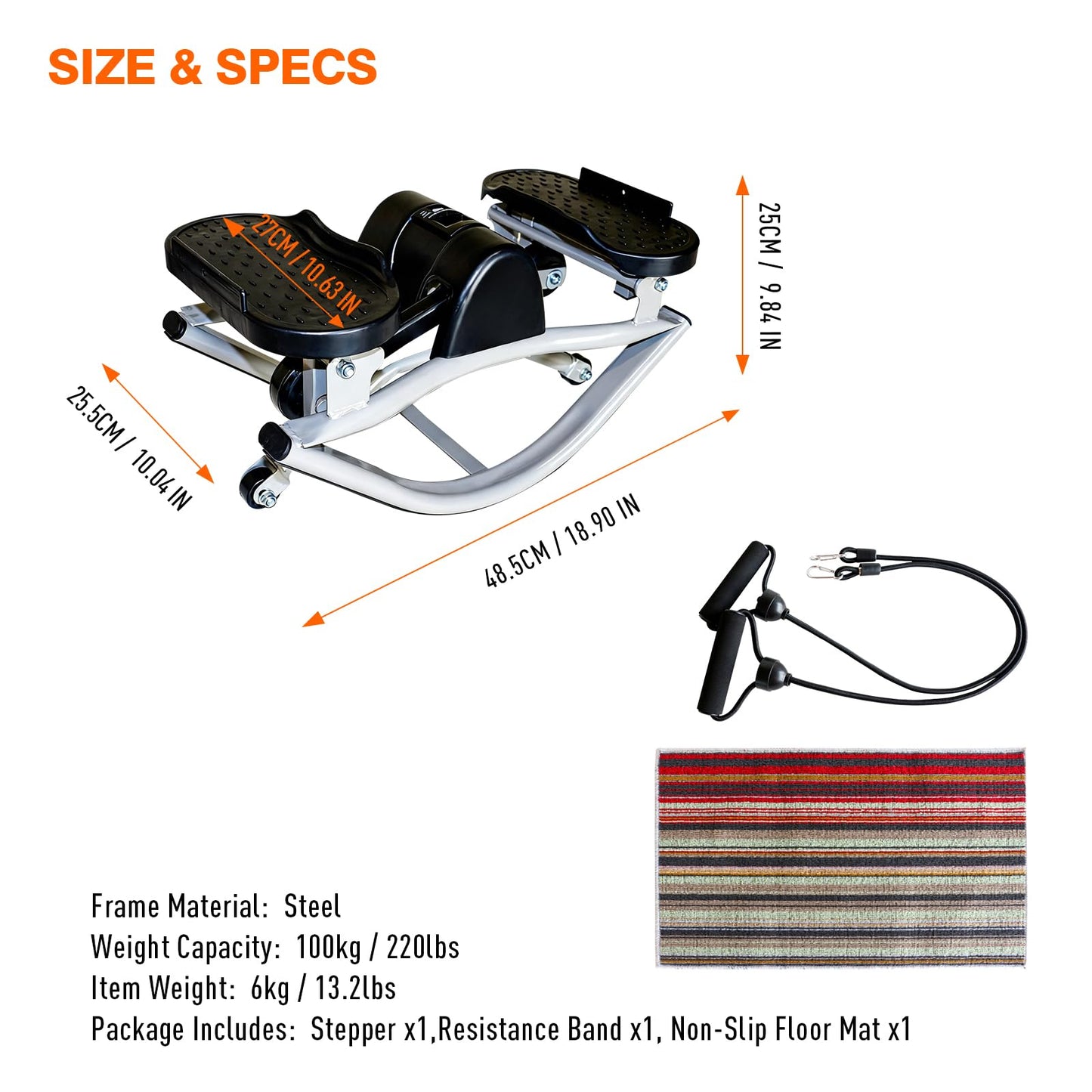 Rock Stepper Side to Side,Steppers for Exercise at Home with Digital Display,Workout Equipment for Home,Apartment and Office. Stepper Exercise Machine for Exercise Fitness Stepper for Arms,Legs
