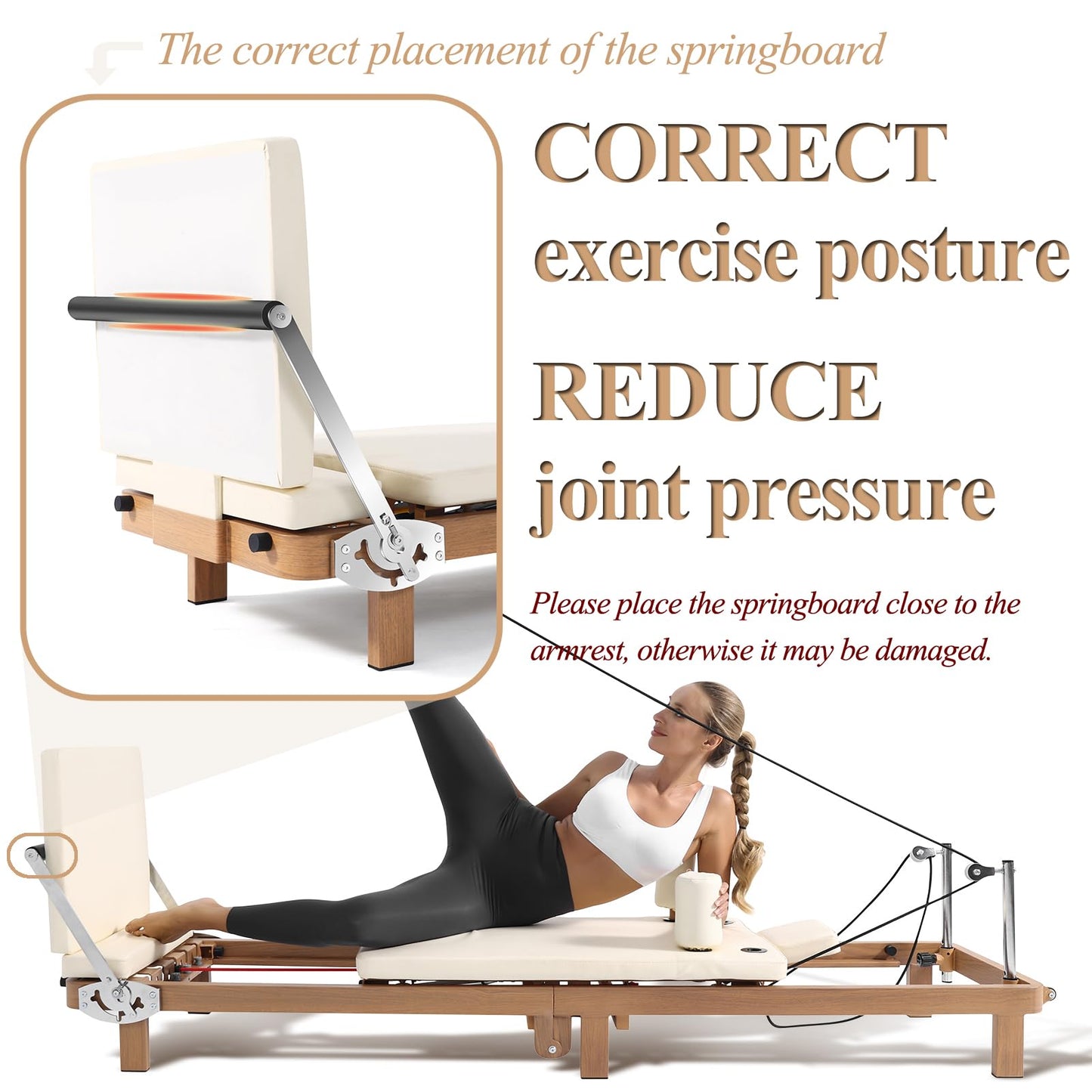 Pro Foldable Pilates Reformer for Home, 88" with Jumpboard - Dual Resistance System (Springs + Latex Bands) - Space-Saving Home Gym Equipment for Full Body Workout