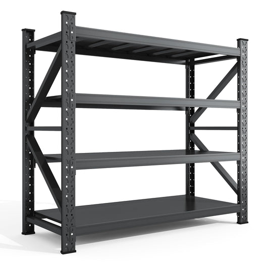 4 Tier Storage Shelves,Heavy Duty Garage Racks Shelving,7000LBS Metal Storage Shelves,Adjustable Utility Rack Shelf for Basement,Warehouse,Pantry,Factory,Garage Shelving (S-（48" W x 24" D x 70" H）)
