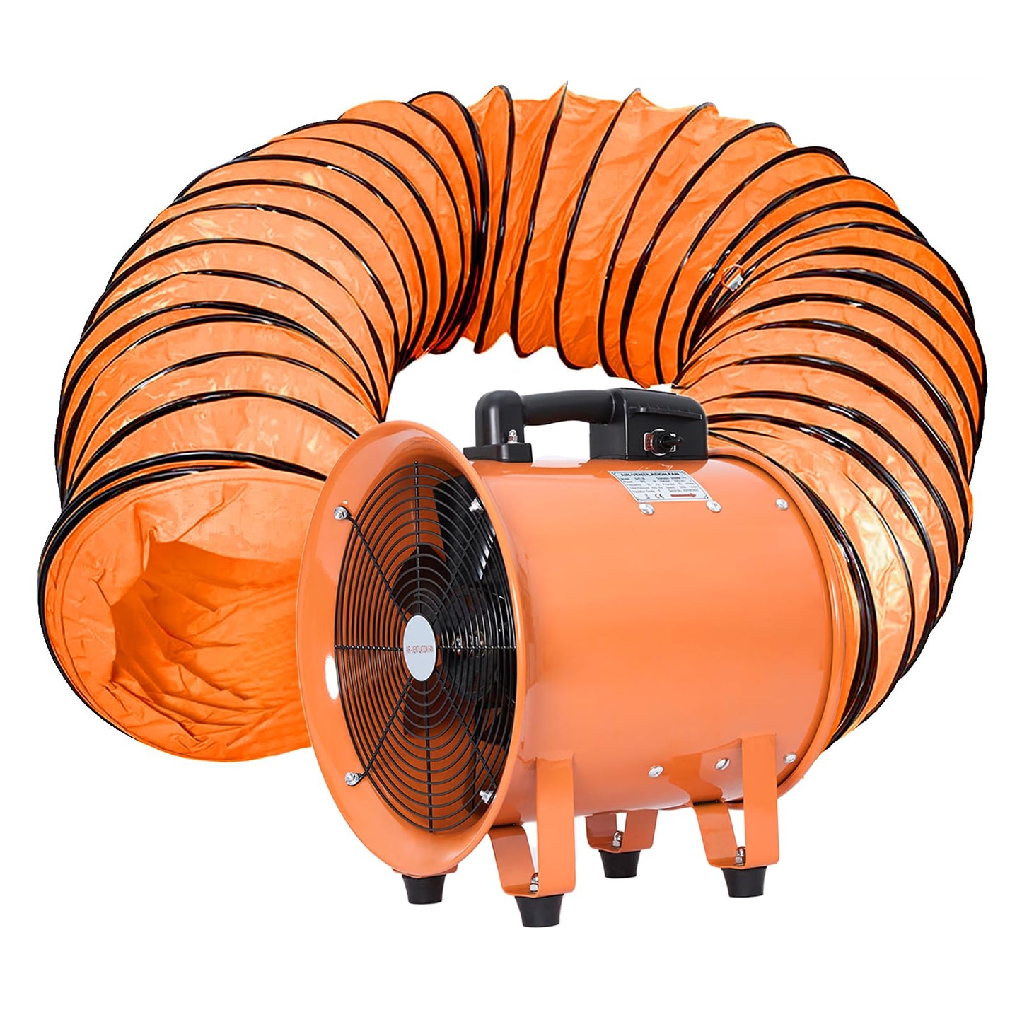 Utility Blower Fan 12 Inch, 550W High Velocity Ventilator with Duct Hose, Low Noise Portable Ventilation Fan, Fume Extractor for Exhausting & Ventilating at Home and Job Site (12IN FAN+16FT HOSE)
