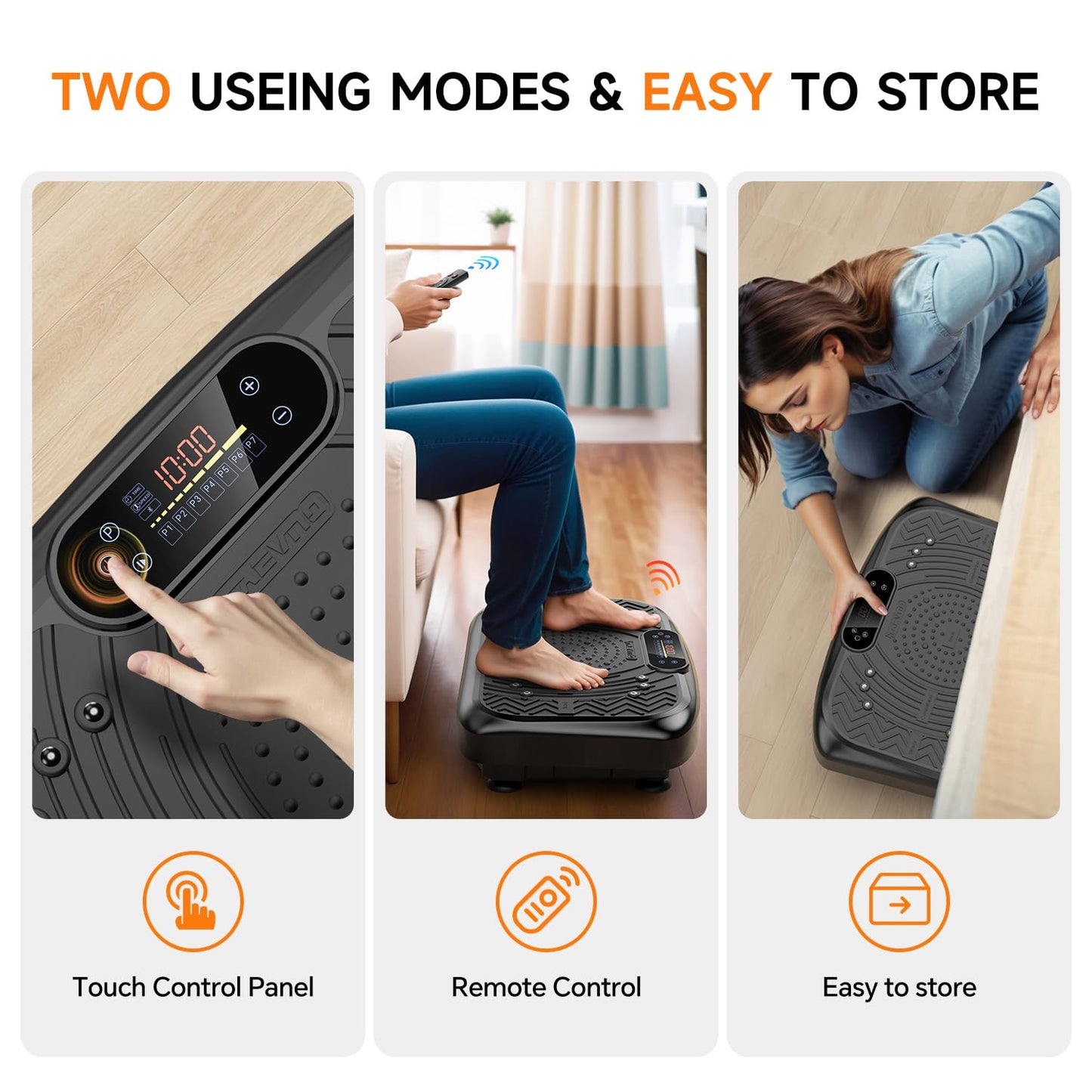 Taevno Vibration Plate Exercise Machine 450 Lbs Capacity, 199 Speeds Workout Vibrating Plate for Lymphatic Drainage Weight Loss, Full Body Shake Platform Machines for Women Men (Soft Black)