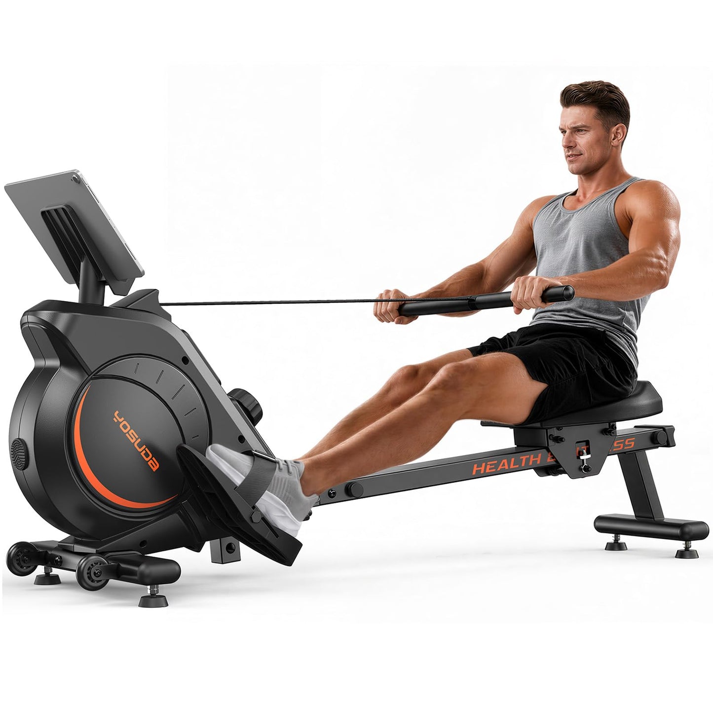 YOSUDA Magnetic Rowing Machine 350 LB Weight Capacity - Rower Machine for Home Use with LCD Monitor, Tablet Holder and Comfortable Seat Cushion-New Version