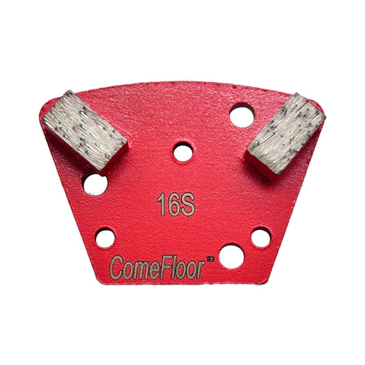 Trapezoid Diamond Metal Grinding Shoes for Concrete Floor, Compatible with Diamatic/Sase/CPS Grinders, Half Bar Seg 16 Grit Soft Bond, 9PCS