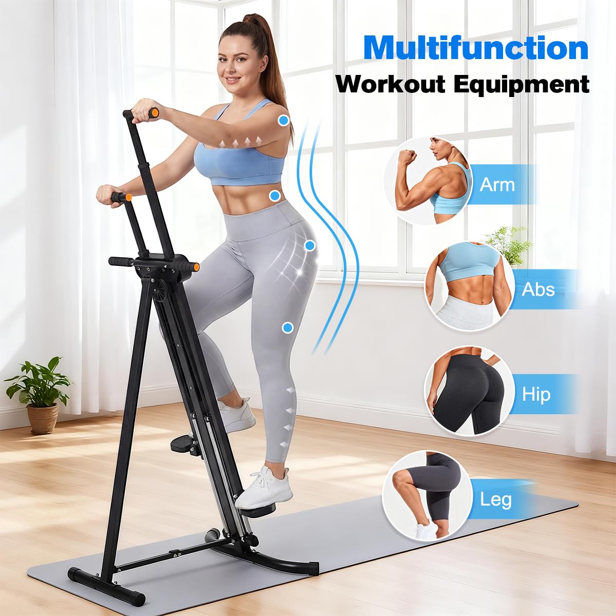 Relife Stair Stepper, Vertical Climber Exercise Machine for Home Gym, Stair Climber with 4 Metal Guide Rails Folding Step Fitness Machines Cardio Workout Machine 5-Level Heights 2026 Newer Version