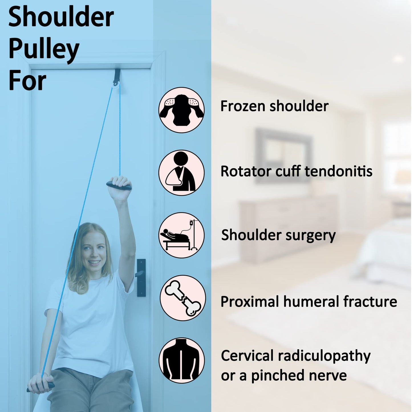 Shoulder Pulley Over The Door Physical Therapy System, Exercise Pulley, Alleviate Shoulder Pain and Facilitate Recovery from Surgery