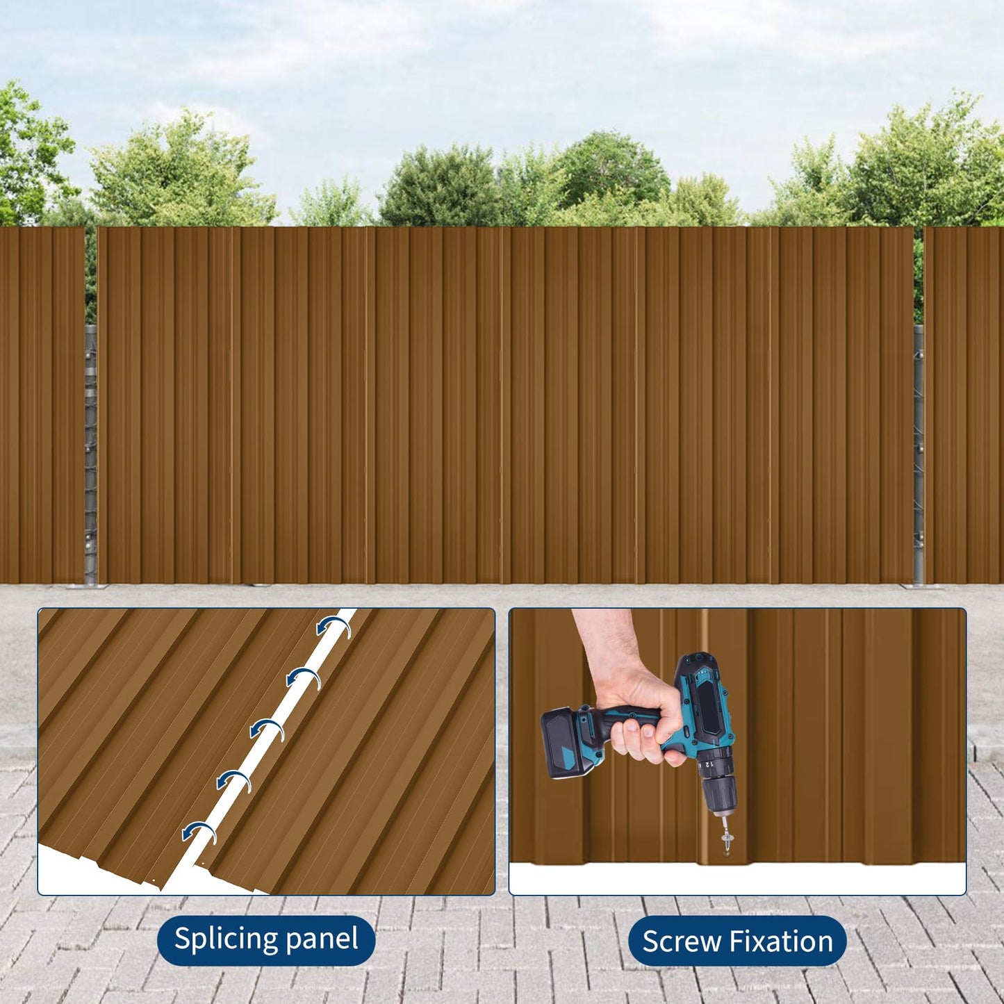 20pcs Metal Roofing Panels, 6ft Corrugated Metal Roof Panels with Screws, Heavy Duty Waterproof Galvanized Steel Roof Sheets for Outdoor Carport, Garage, Shed, Warehouse, Porch, Pergola, Patio
