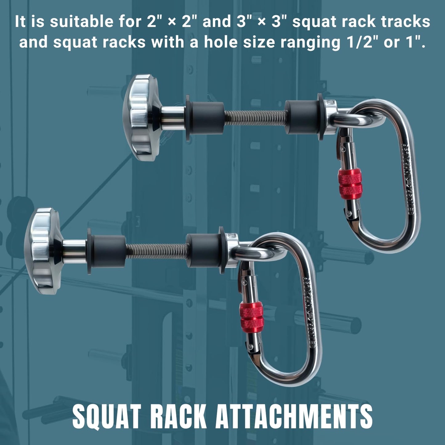 2pcs Power Rack Attachments,Fits 2"x2" & 3"x3" Frames (1/2" & 1" Holes) ,Squat Rack Attachments for Strength Training Equipment (Silver-Gray)