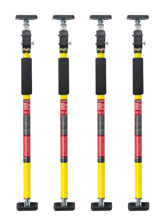 TASK T745054 Short QSR (Quick Support Rod) – Adjustable 2 ft 6 in to 4 ft 6 in (76–137 cm) Support Poles with 550–1000 lb Capacity, Compatible with 18 in Extension, 4-Pack