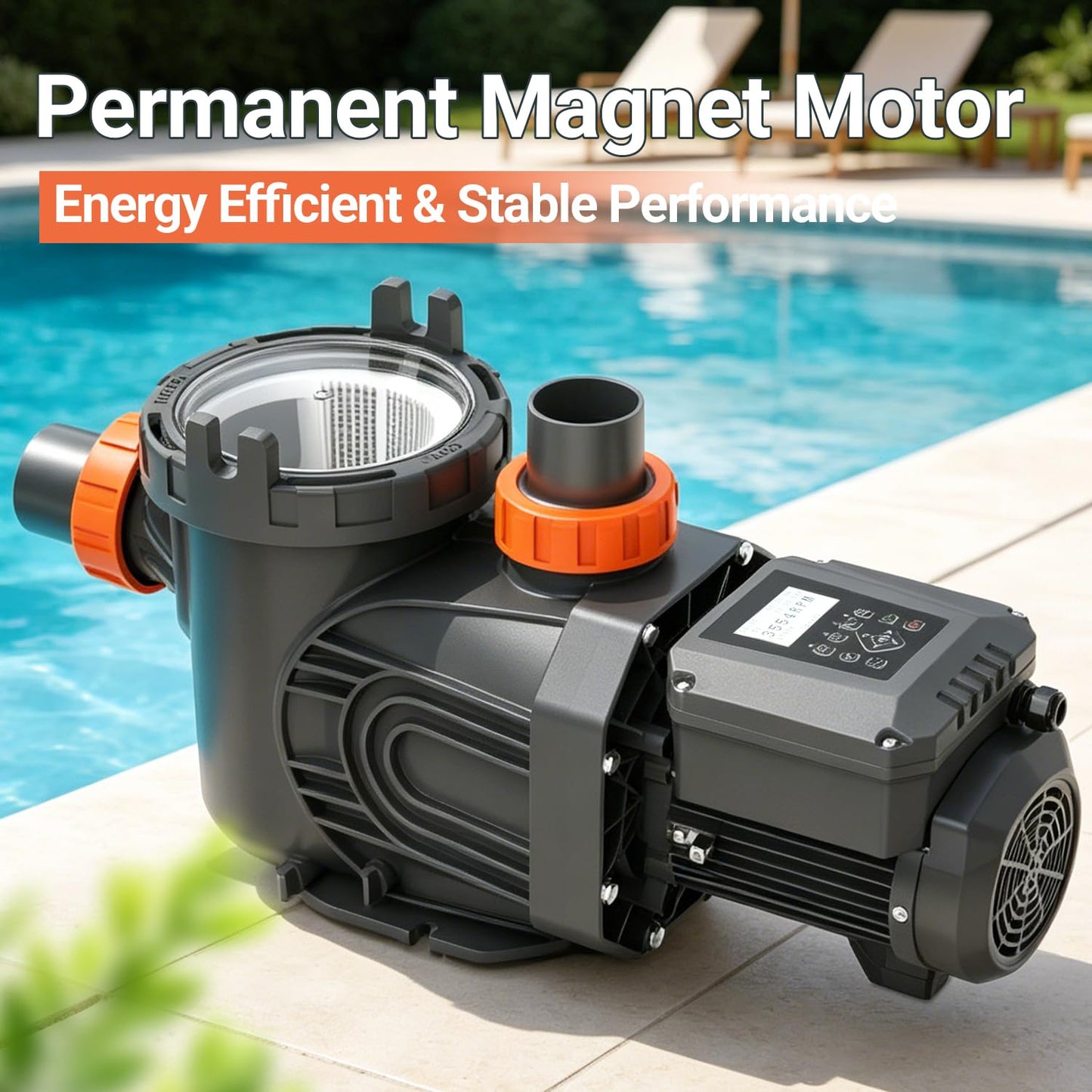 Varpoolfaye 1.8HP Variable Speed Pool Pump for Inground & Above-Ground Pools, Permanent Magnet Motor, 220V-240V, High-Flow 9114 GPH, Energy Efficient & Quiet Self-Priming Pool Pump with Filter Basket