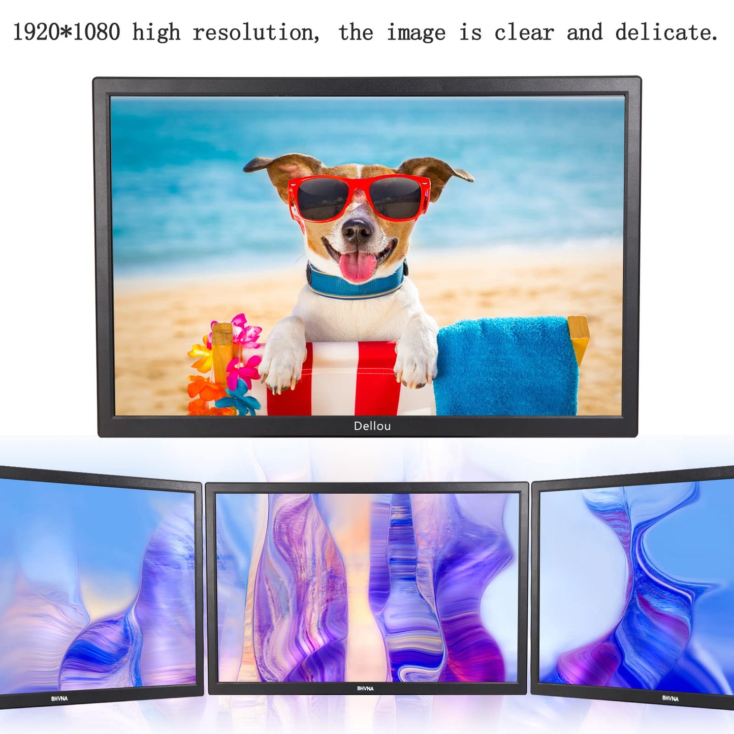 22inch Touch Screen Monitoring Surveillance LCD Display Security Camera Monitor CCTV Screen Multifunctional Interface HDMI, AV, BNC, VGA, USB, PC Input Computer Monitor 1920x1080 Full HD Resolution
