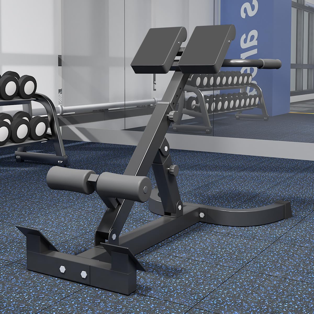 Multi-angle adjustable Roman chair, foldable storage Roman bench, goat-style lumbar support fitness equipment, height adjustable fitness bench