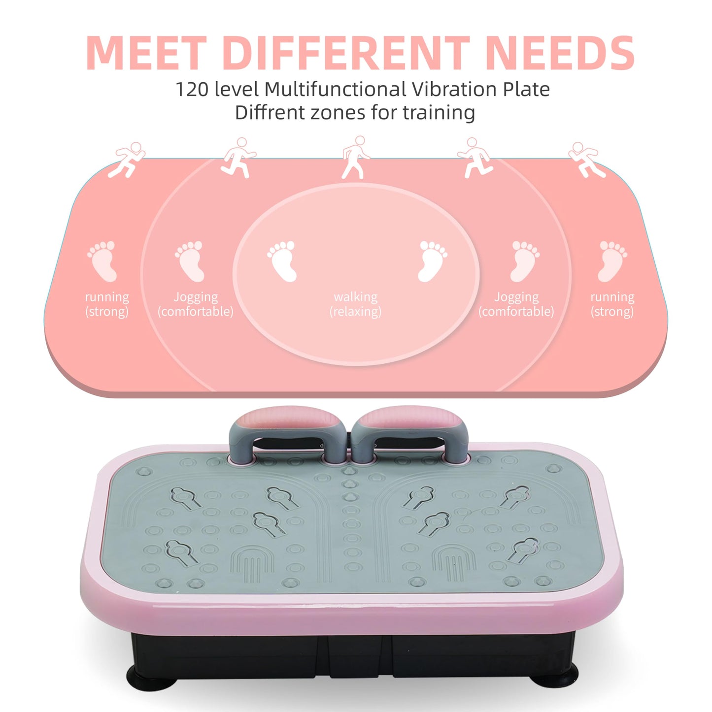 Silent Vibration Plate Exercise Machine for Weight Loss, (Light Pink)