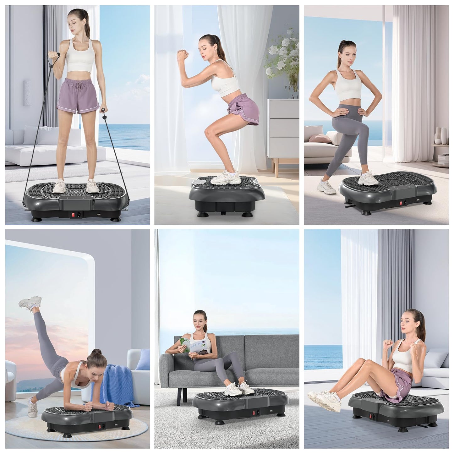 Bigzzia Vibration Plate Exercise Machine for Weight Loss – 100-Speed Platform with Remote & Resistance Bands, 450 lbs Capacity – Quiet Full Body Workout for Lymphatic Drainage at Home