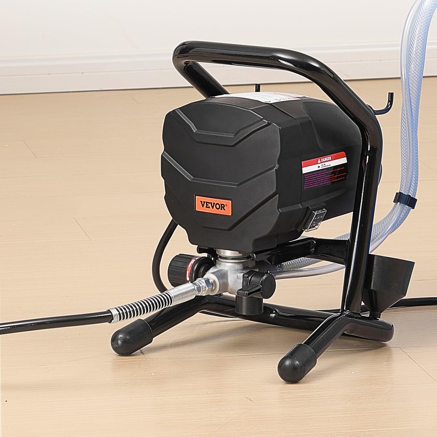 VEVOR Stand Airless Paint Sprayer, 650W High Efficiency Airless Sprayer, 3000PSI Electric Paint Sprayer Machine Extension Rod and Cleaning Kits for Interior and Exterior Furniture/Fence/Home/House