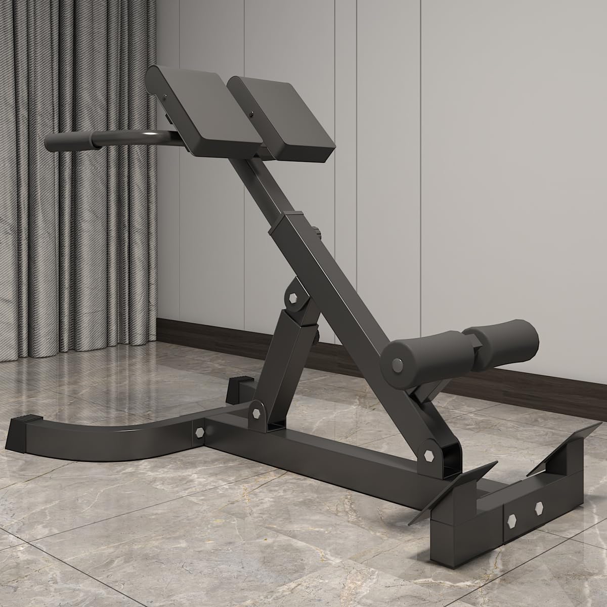 Multi-angle adjustable Roman chair, foldable storage Roman bench, goat-style lumbar support fitness equipment, height adjustable fitness bench