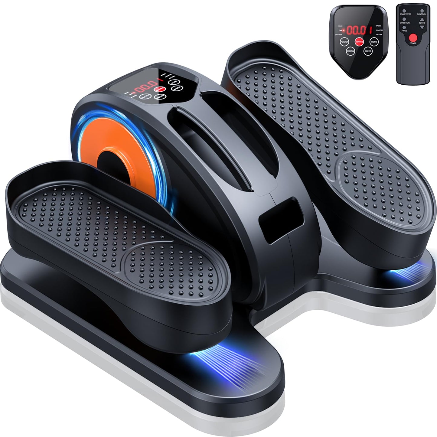 GUGTTR Under Desk Elliptical Machine, Electric Elliptical Leg Exerciser for Seniors Fully Assembled, Quiet & Portable Electric Seated Pedal Exerciser with Remote Control & 12 Adjustable Speeds