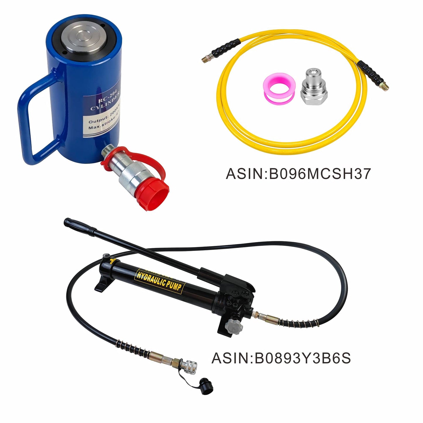 AZMCNC 20 Ton Hydraulic Cylinder Ram Single Acting 4 Inch Stroke 20T Hydraulic Cylinder Jack Lifting Jack Ram Portable Single Acting Lifting Cylinders with 100mm Stroke