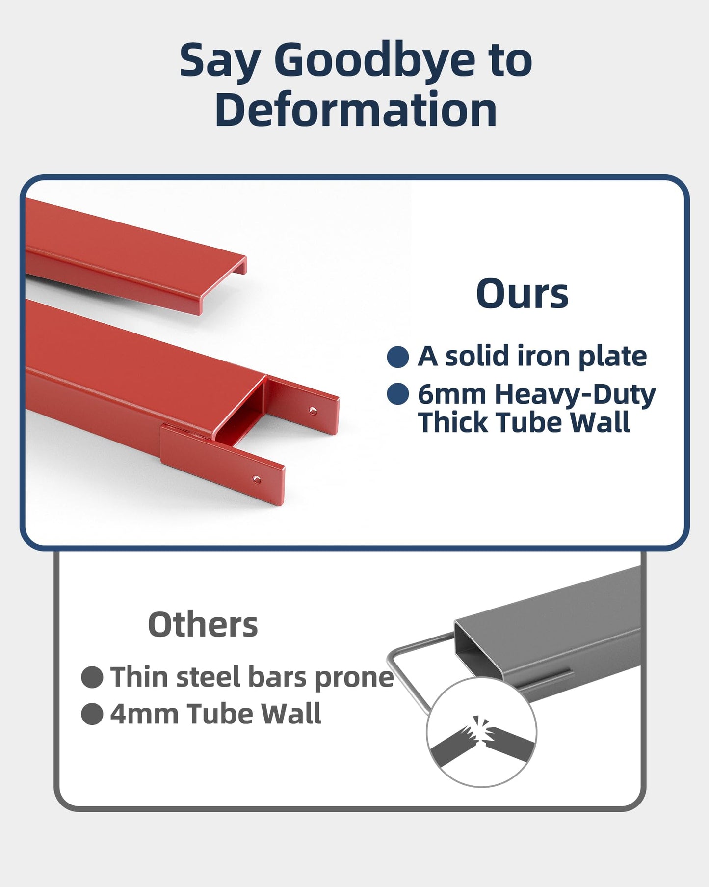 72" Forklift Fork Extensions, Q345 Steel Sleeves with 4.5" Inside Width, 6mm Thick Heavy Duty Pallet Fork Extenders for Standard Forks
