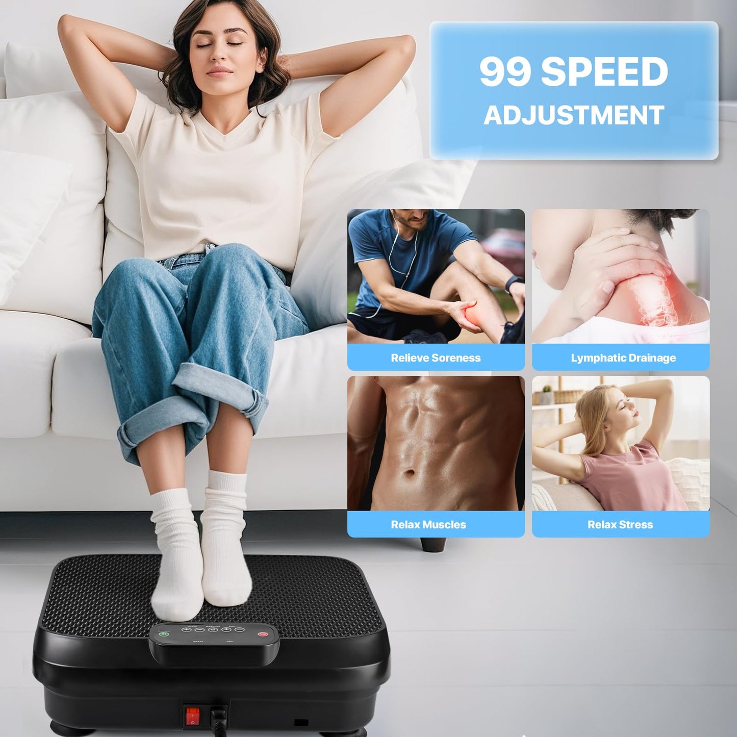 Vibration Plate Exercise Machine for Lymphatic Drainage Weight Loss,Whole Body Workout Vibration Fitness Platform,Mini Shake Plate,Sport Gym Fitness Equipment