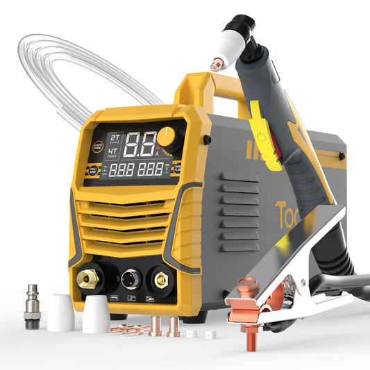TOOLIOM Large LCD Display Plasma Cutterï¼, 50A Dual Voltage 110V/220V Metal Cutting Machine with Air Pressure Display and 2T/4Tï¼, 1/2" Clean Cut