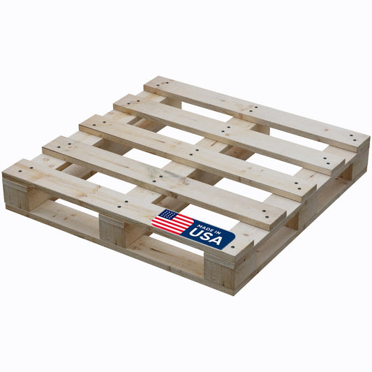 Treaton, Heavy-Duty 4-Way Entry Wooden Pallet – 48x48x5”, Industrial-Grade Hardwood Shipping Pallet, Durable, Reusable, Stackable, Easy to Handle, Commercial Use as a Floor-Pallet