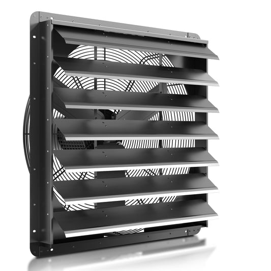 HYITO 30 Inch Shutter Exhaust Fan, Aluminum Wall Mounted Exhaust Fan,9451 CFM High Speed Automatic Louvered Vent Fan for Greenhouse, Factory,Shop,Garage, ETL Listed