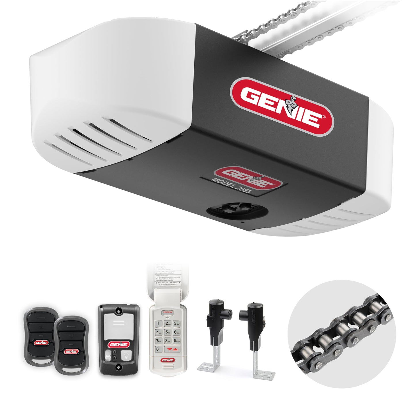 Genie Chain Drive 550 Garage Door Opener, Heavy Duty Chain Drive Opener, Model 2035-TKO