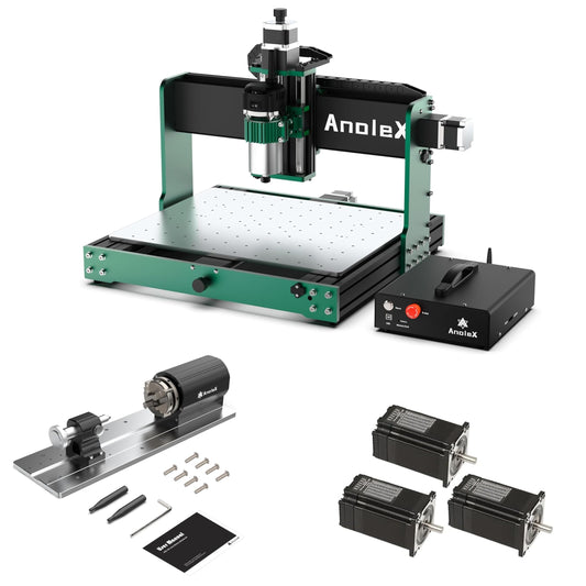 AnoleX CNC Router 4030-Evo Ultra 2 with 4th Axis Rotary Module and Closed Loop Stepper Motor