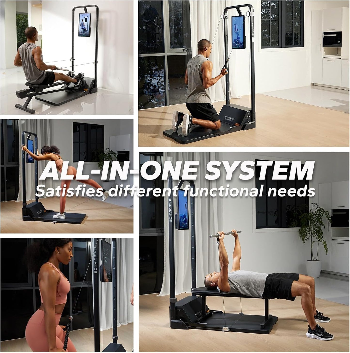 Speediance Gym Monster Smart Home Gym, Multifunctional Strength Training Machine, Smith Machine Power Cage Workout Station, Squat Rack Cable Machine, Full Body Fitness Equipment for Home Workout