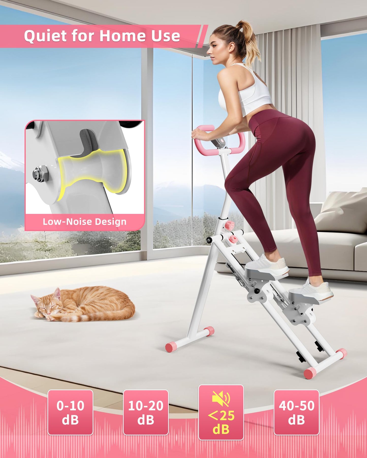 Stair Stepper for Home, Vertical Climber Workout Machine with Handlebar for Full Body Exercise Stair Climber Machine with Stable Frame & 3 Adjustable Height