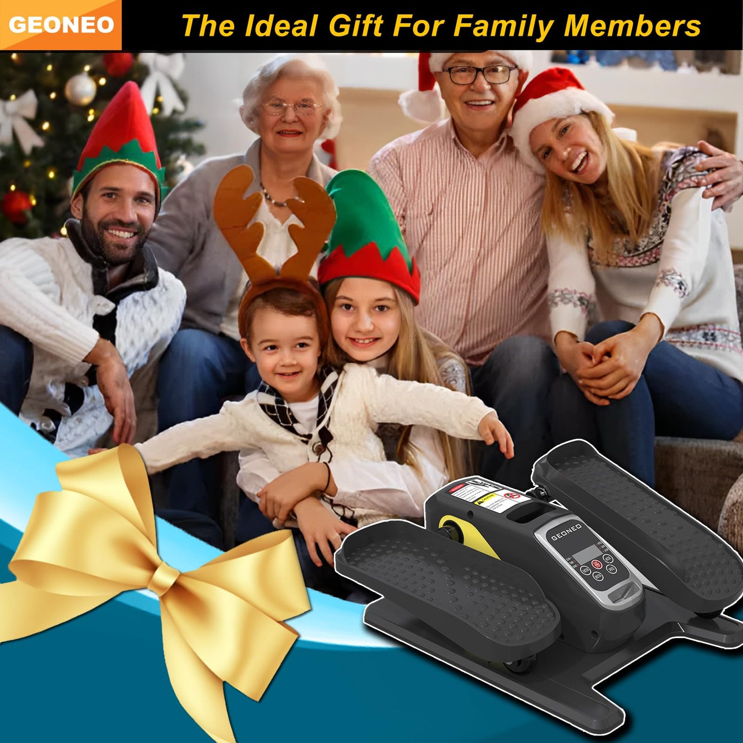 Under Desk Elliptical Machine, Electric Elliptical Exerciser for Senior, Quiet & Small Electric Seated Pedal Exerciser for Home with Monitor, Remote Control & 12 Adjustable Speeds (Black)