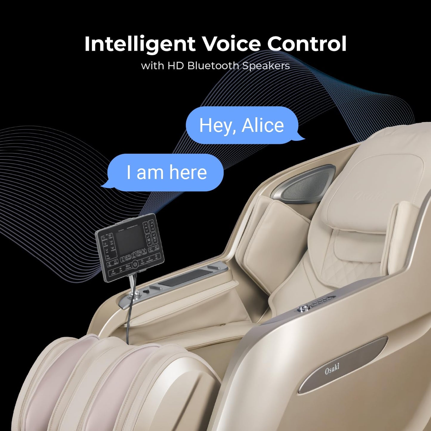 Osaki 4D Achilles l 360 Rotating Footrest l Full Body Massage Chair l Zero Gravity l 360 Kenading Calfrest l Lumbar Heating l Touchscreen Controller l Auto Body Scan l Bluetooth Speaker (Black)