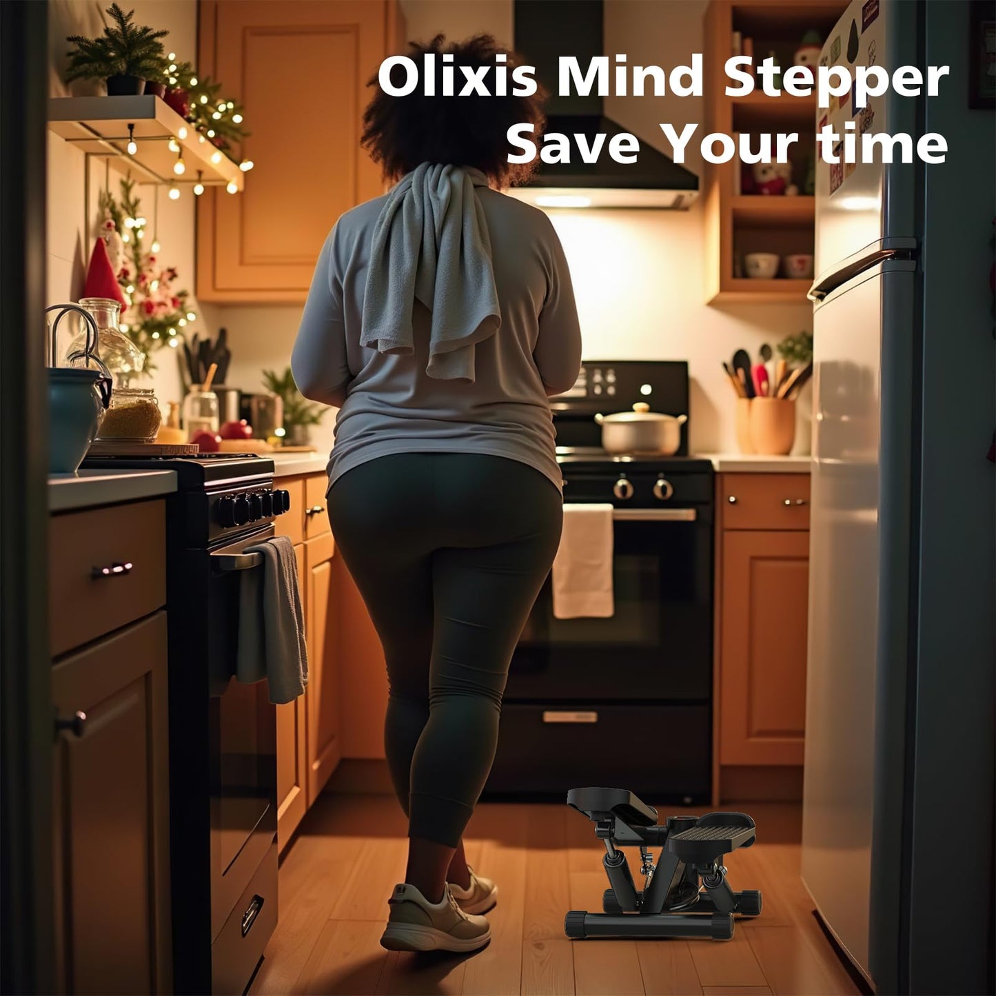 OLIXIS Steppers for Exercise at Home Workout Equipment, Mini Stepper Exercise Machine 300lbs, Twist Step with Resistance Bands, Cardio Weight Loss Equipment Home Fitness,Black