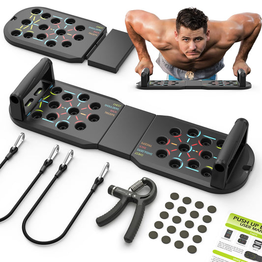 Push Up Board Fitness, Workout Home Gym Equipment, 20 in 1 Exercise Pushup Bar Handles for Floor, Strength Training Equipment for Men